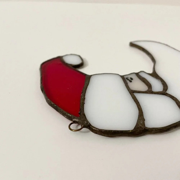 Stained Glass Crescent Moon Santa Claus Sun Catcher 4.25 Inch - Picture 11 of 16